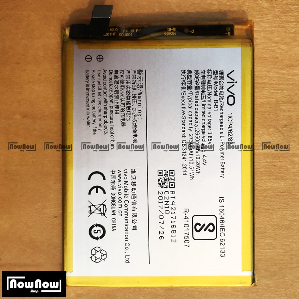 Baterai Vivo Y55 Y55s 1610 Y55A Y55L 1603 B-B1 BB1 1ICP4/62/83 Tanam Batre Battery Batrai HP