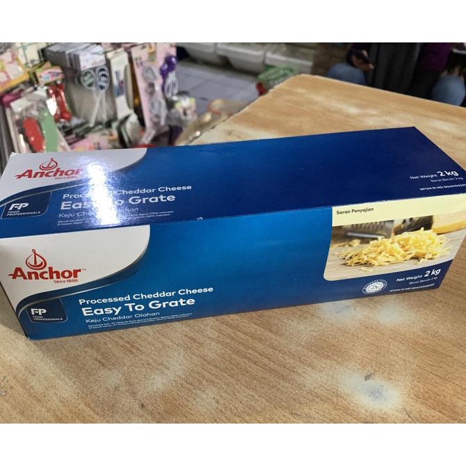 

READY COD Anchor Cheddar 2kg cheese / keju parut
