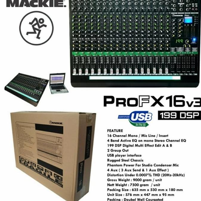 MIXER AUDIO MACKIE PRO FX16V3 PRO FX16 V3 PRO FX 16V3 16 CHANNEL