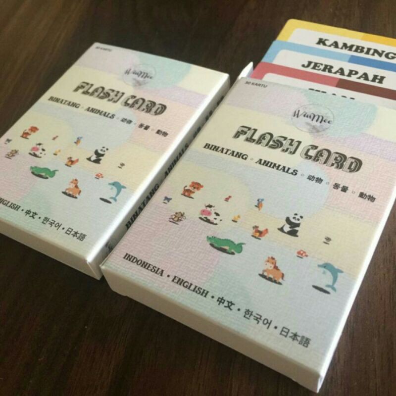 SATU-SATUNYA flashcard 5 BAHASA - kartu pintar bergambar - edukasi seri BINATANG