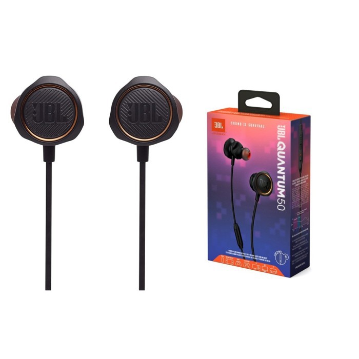 JBL Quantum 50 Q50 With Mic Gaming Wired Earphone Bass Game Sport GARANSI RESMI IMS