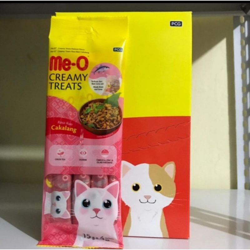 meo creamy treats isi 4 pcs ikan cakalang - cemilan kucing cat snack