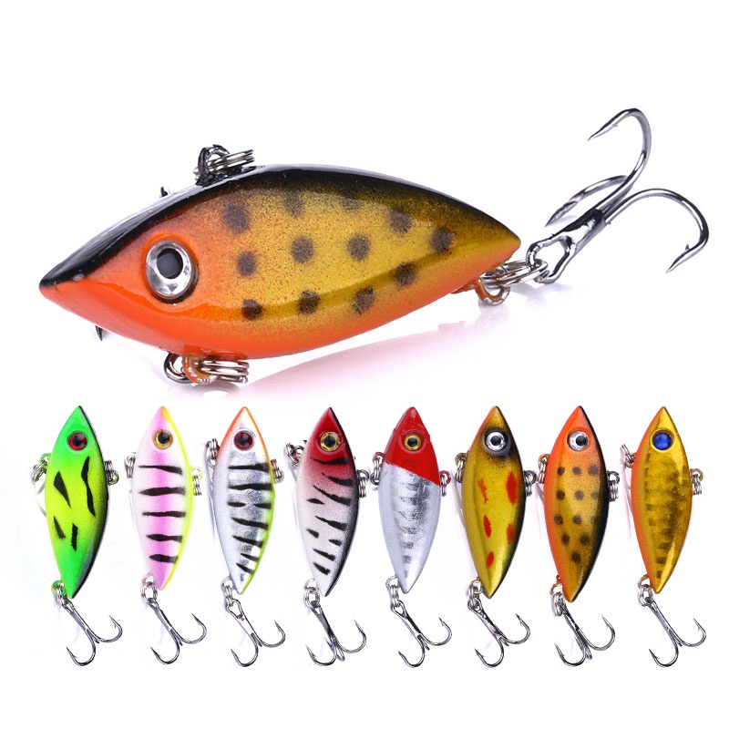 Hengjia 8pcs Umpan Pancing Vib Bentuk Ikan Imitasi Ukuran 4cm 2.75g