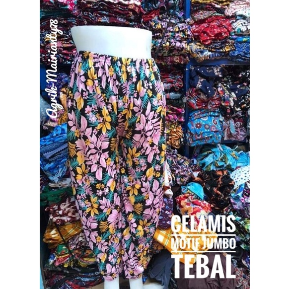 CELANA JUMBO WANITA MOTIF RANDOM - CELAMIS MOTIF TEBAL PANJANG RANDOM