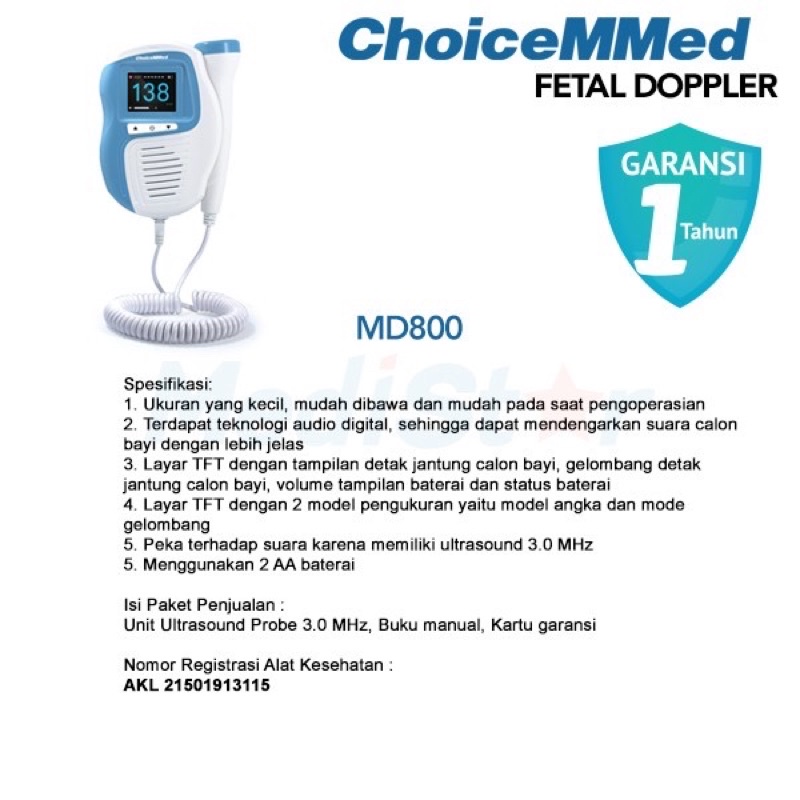 Choicemmed Fetal Doppler MD800