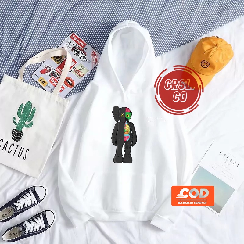 HOODIE SWEATER HODIE TEBAL UNIQLO X KAWS ANATOMY HITAM AUTHENTIC PREMIUM HIGH QUALITY UNISEX M-XXL COD