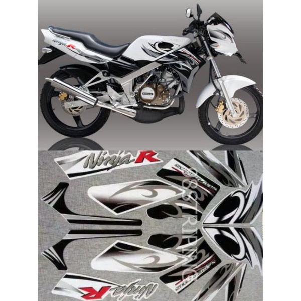 STRIPING STIKER ORI KAWASAKI NINJA R STANDAR 2012 PUTIH