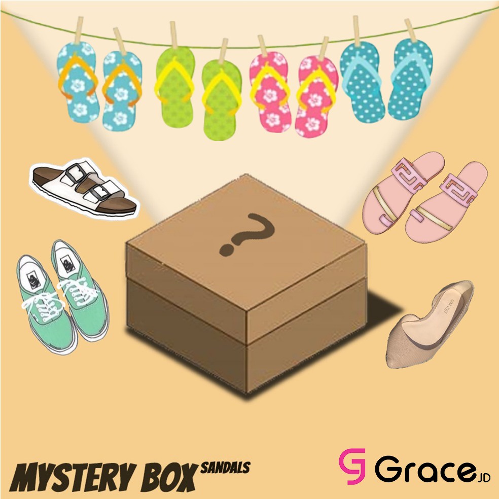 Misteri Box sandal Berhadiah /mystery box Tidak Ada Zonk / sandal random sandal wanita