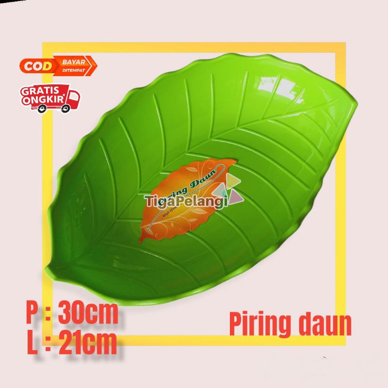 Piring daun plastik tebal besar 30 cm