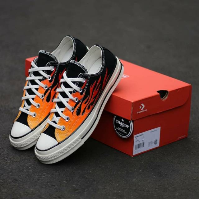 flame low top converse