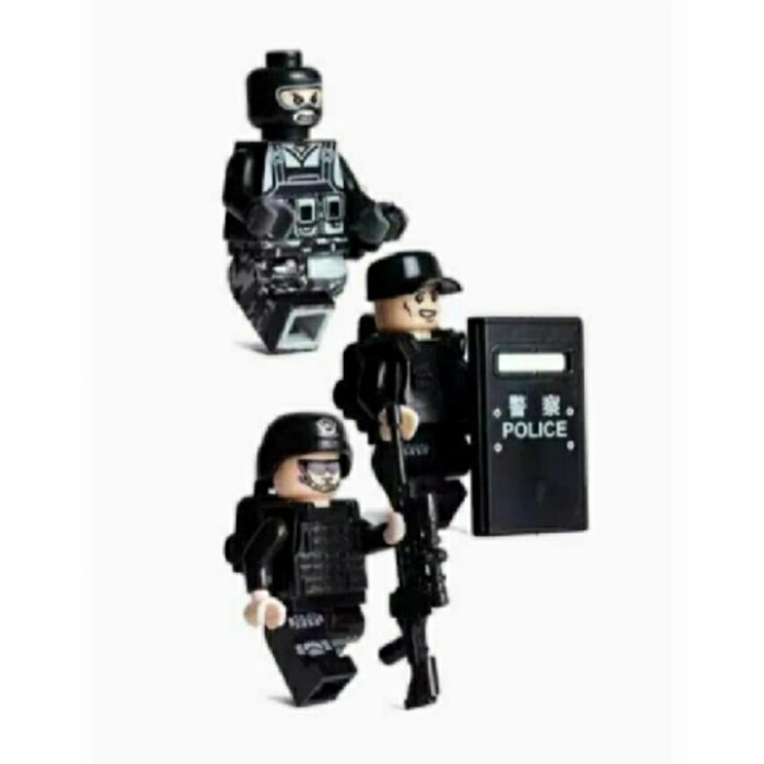 BISA BAYAR DIRUMAH Lego Set Of 3 Lot Guns Nobox Police Army Swat Tentara Military Soldier MURAH