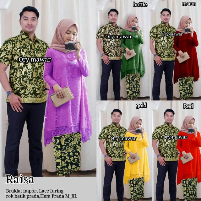 Batik Couple Raisa Couple setelan batik setelan kebaya modern baju Couple baju muslim gamis syari