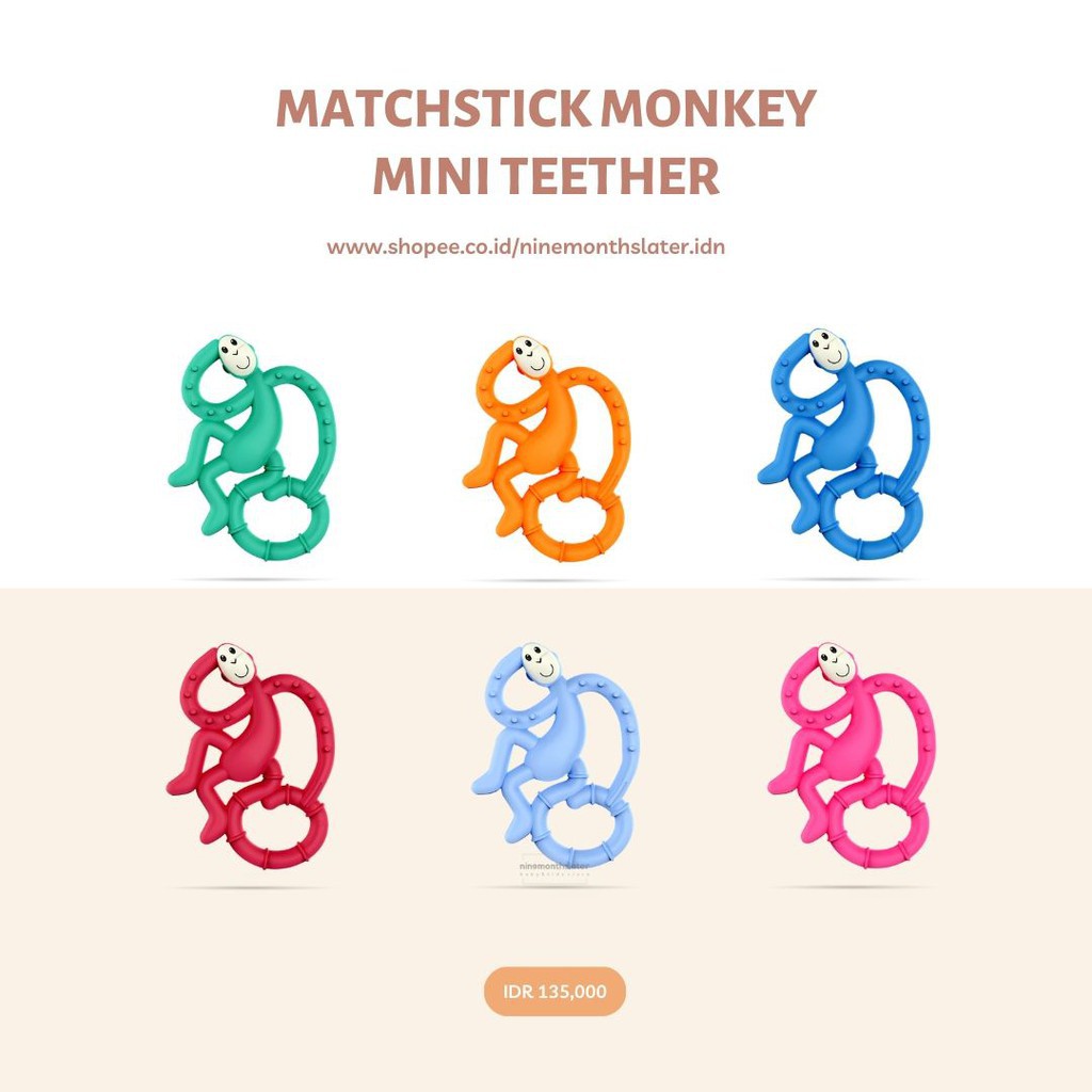 Matchstick Monkey Mini Monkey Teether Gigitan Bayi