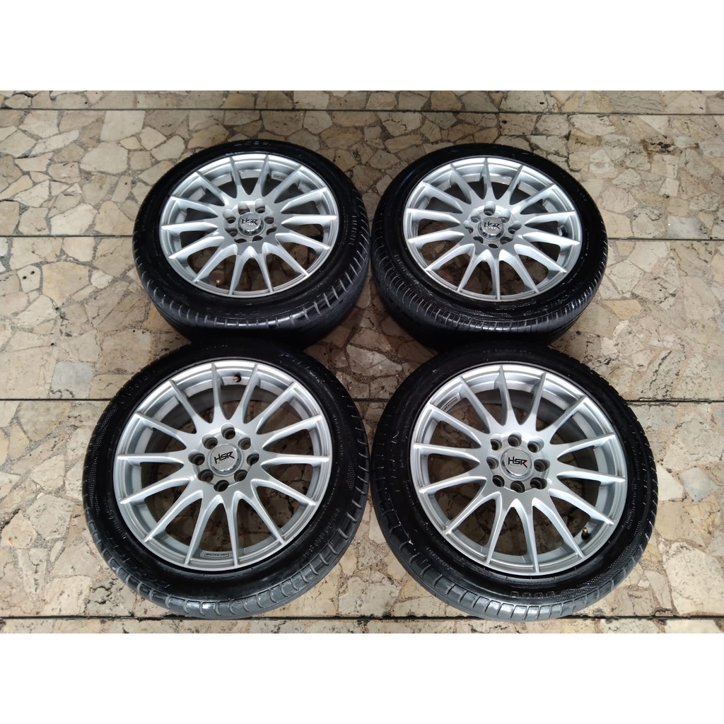 Velg Seken Mobil Bekas Hsr Maudus Ring 16 Lebar 6,5 Pcd 4x100/4x114 + Ban Accelera 195 50 R16 Buat B