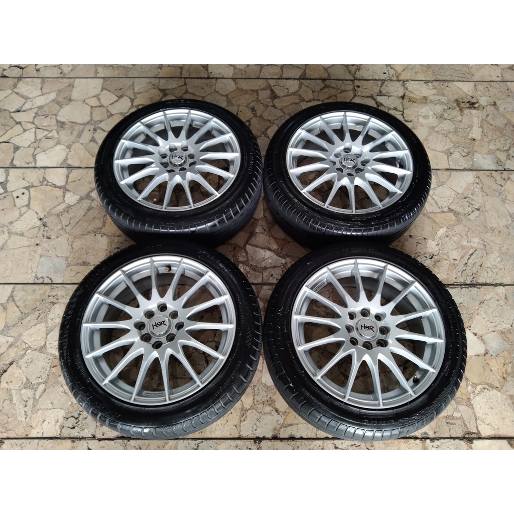 Velg Seken Mobil Bekas Hsr Maudus Ring 16 Lebar 6,5 Pcd 4x100/4x114 + Ban Accelera 195 50 R16 Buat B