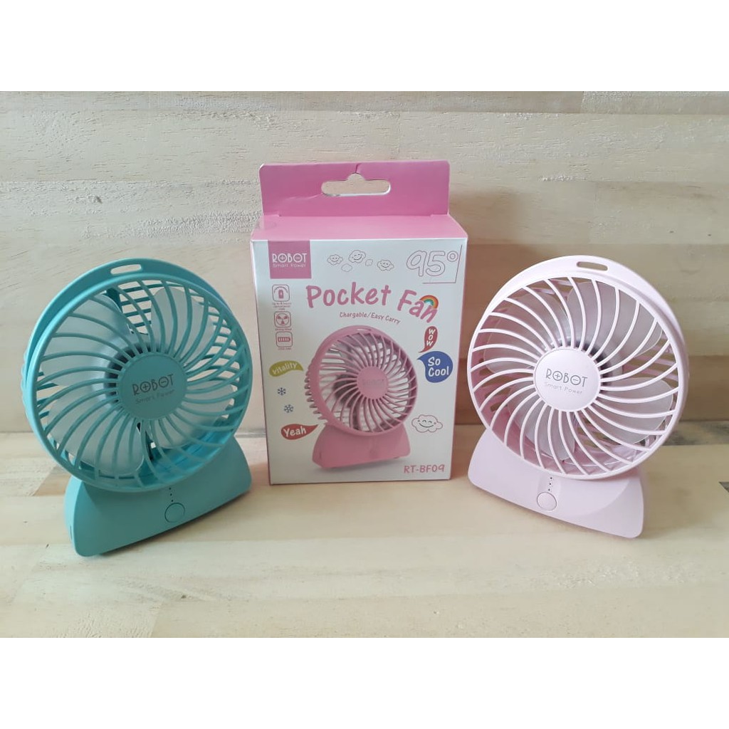KIPAS ANGIN PORTABLE MINI ROBOT RT BF09 POCKET FAN