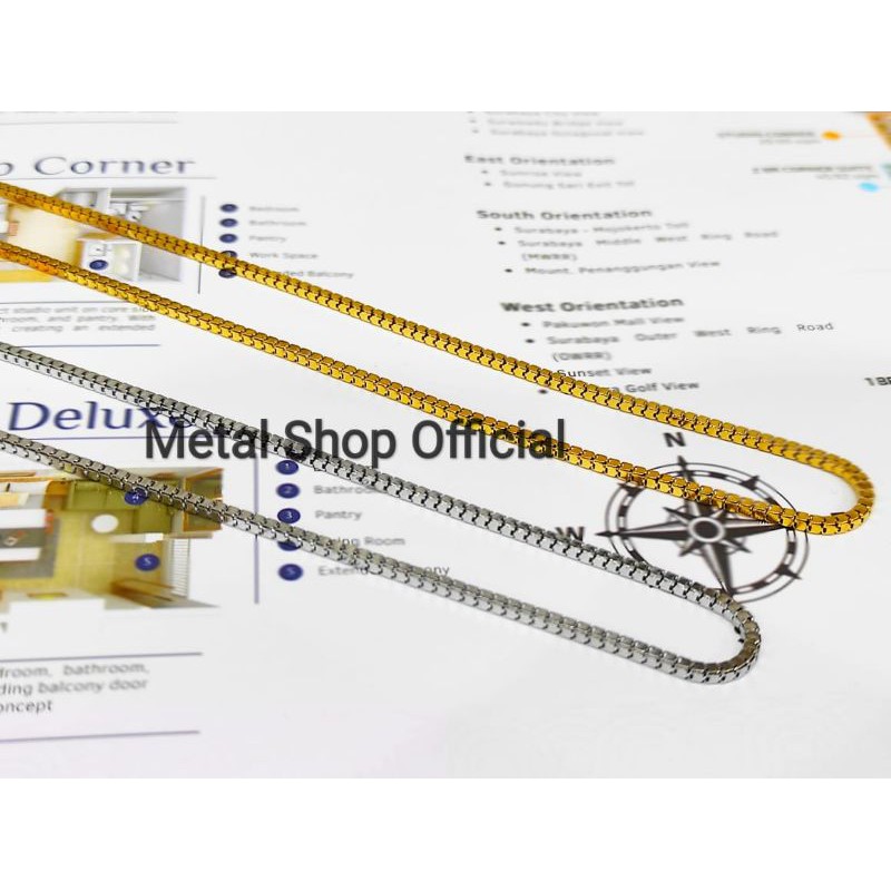 Kalung milano 50cm warna emas dan silver