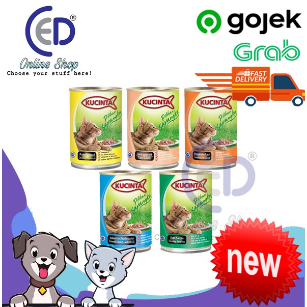 Makanan kucing kucinta 1 dus -isi 24 kaleng 400gr (khusus gosend&amp;grab)