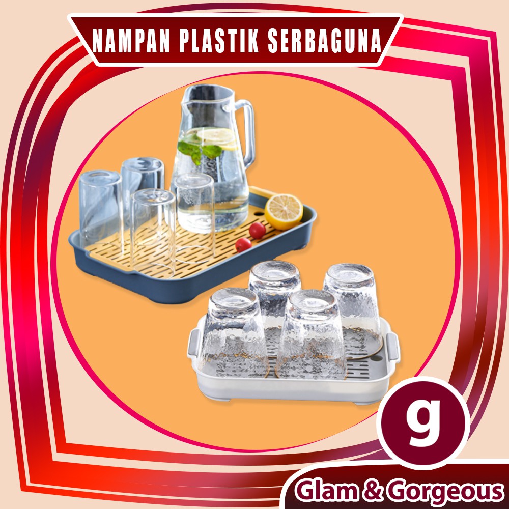 Nampan Plastik Baki serbaguna dengan Pengering Dapur KU026