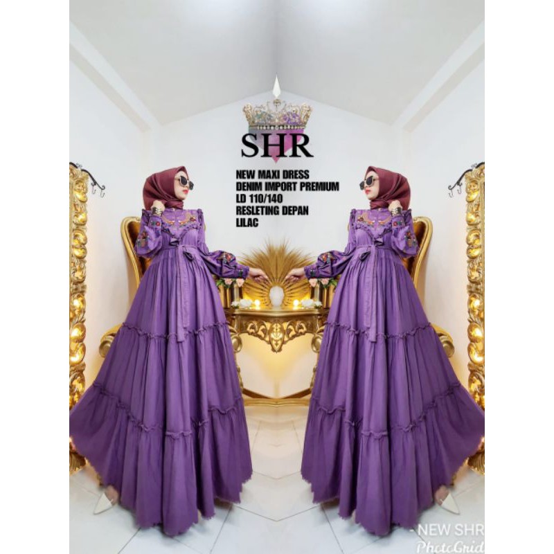 NEW MAXI DRESS JEANS IMPORT PREMIUM ORI SHR 100%