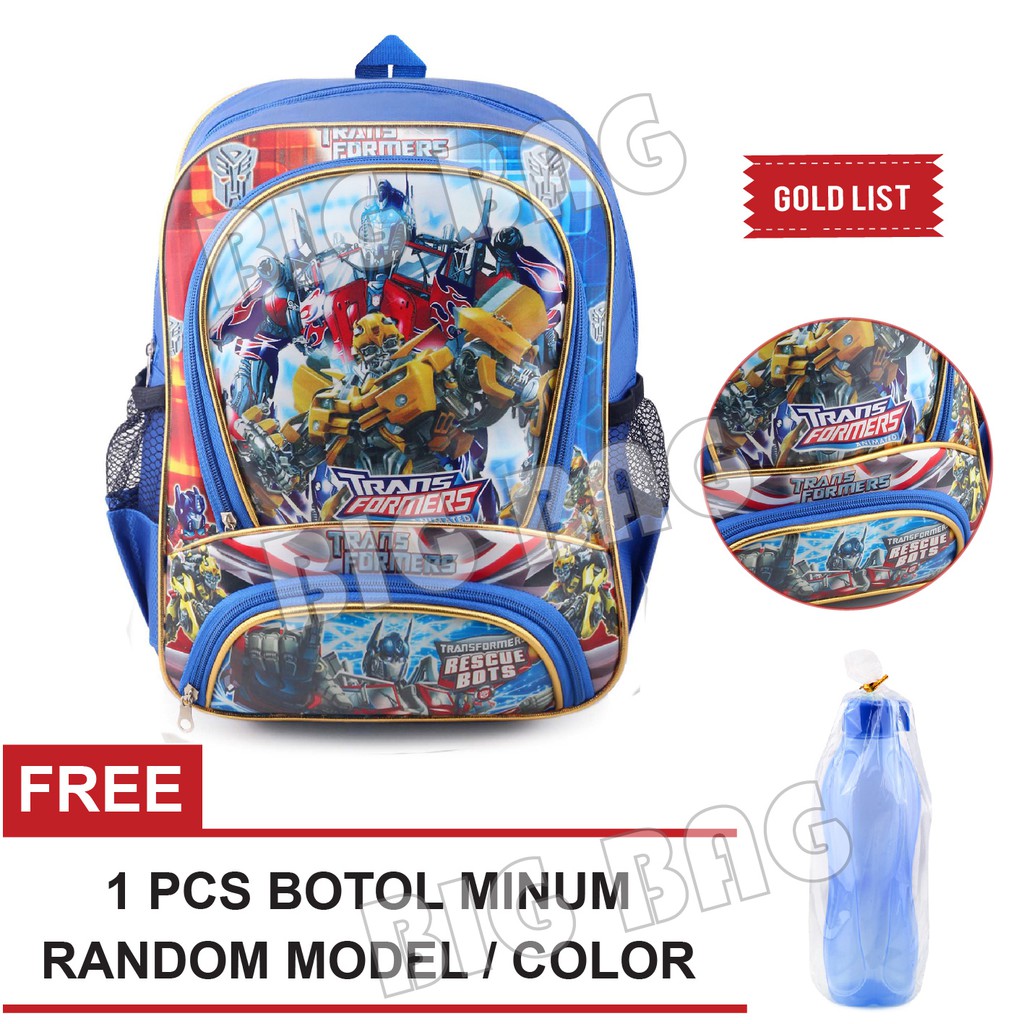 Tas Ransel Anak Laki Laki Karakter - ALPHA.RTM + FREE Botol Minum