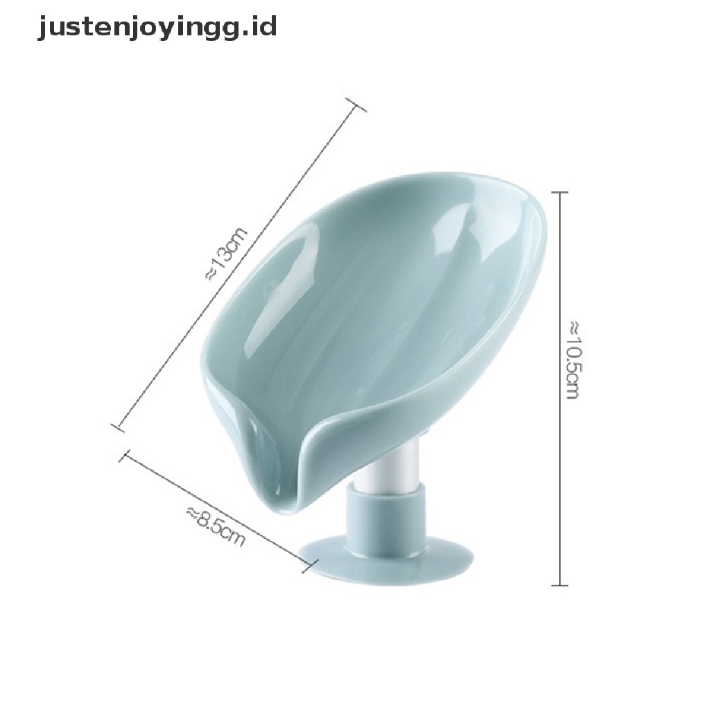 // justenjoyingg.id // Leaf Shape Soap Box Drain Soap Holder  Bathroom Soap Holder sponge Storage Plate ~