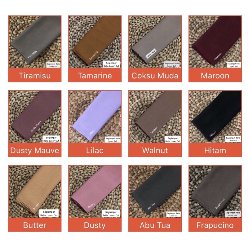 Hijab Bella Square Laser cut / Segiempat Bella-2
