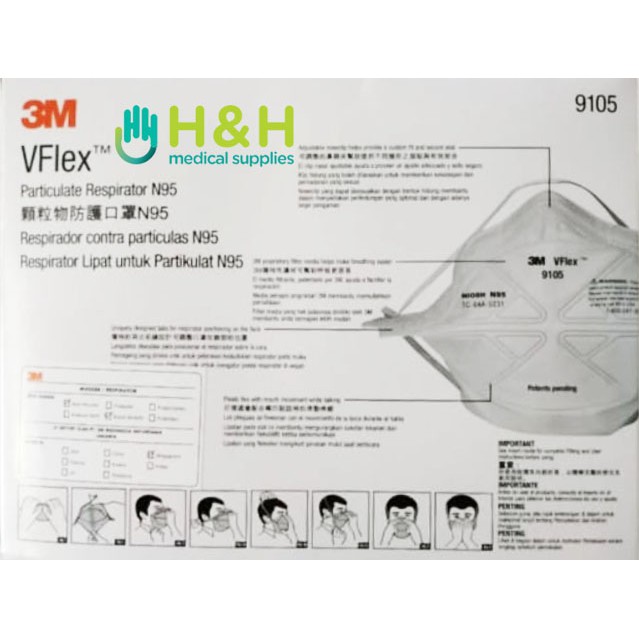 3M VFLEX/Masker 3M VFLEX 9105 /Masker N95 3M VFLEX /Masker N95 3M 9105