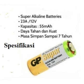 Baterai Battery Batre Remote GP 23A 27A 12V 12 Volt Super Ultra Alkaline Tegangan Tinggi