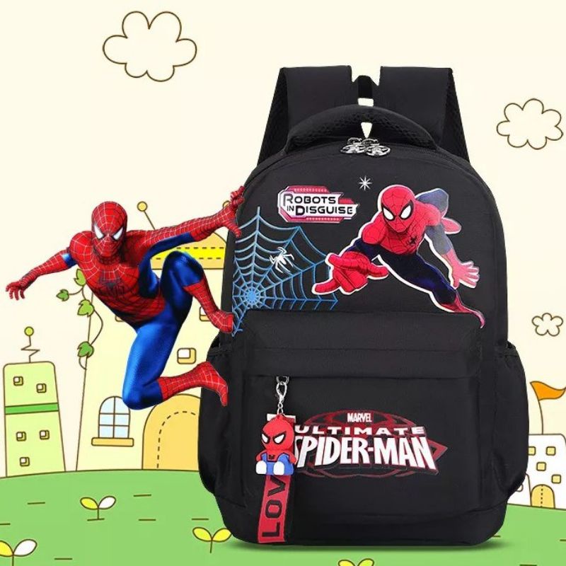 Tas Sekolah Anak-anak Ransel Spiderman Kartun Lucu Tas Bahu Superman Anak Laki-laki Tas Sekolah Fashion Pria Laba-laba Anak-anak Kelas 1