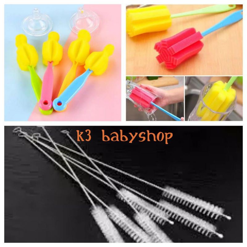 Sikat sedotan stainless straw brush pembersih sedotan botol training cup anak bottle nipple brush