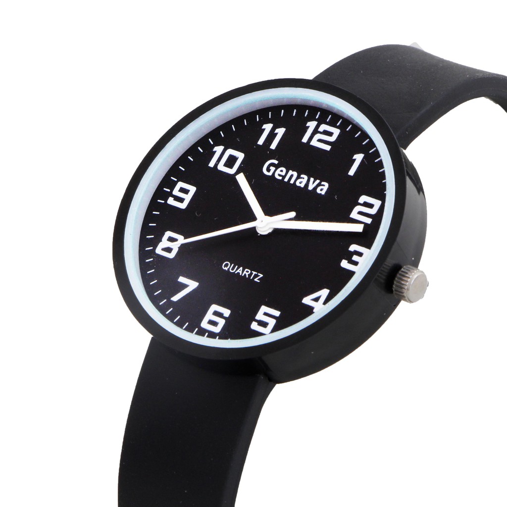 Jual Jam Tangan Analog Unisex Rubber Angka Rubber 4 Warna / Jam Tangan