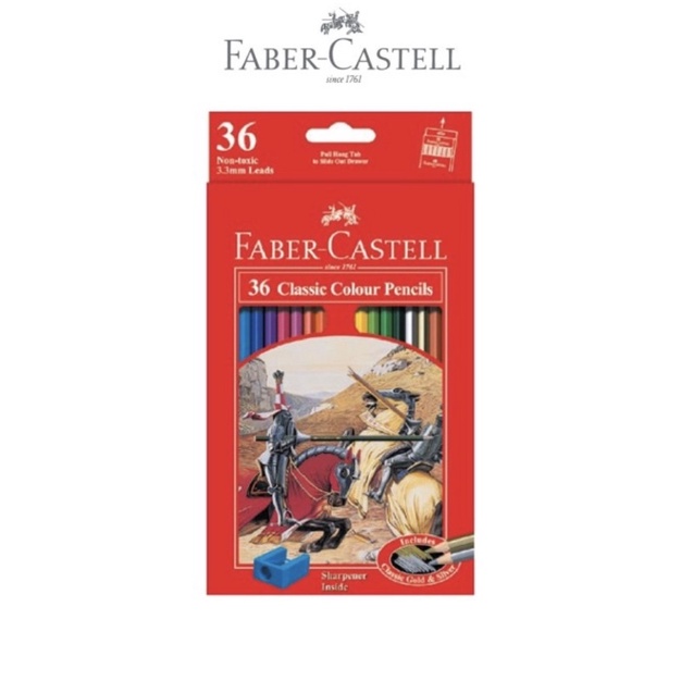 FABER CASTELL PENSIL WARNA 12 / 24 / 36 / 48 WARNA - CLASSIC COLOR PENCIL / WATER COLOUR ORIGINAL / CAT AIR