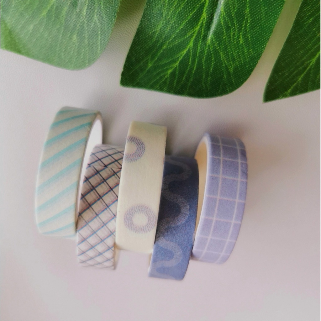 

Washi Tape / Masking Tape Blue Type of Essential Collection Satuan - Decorative bujo / planner / scrapbook