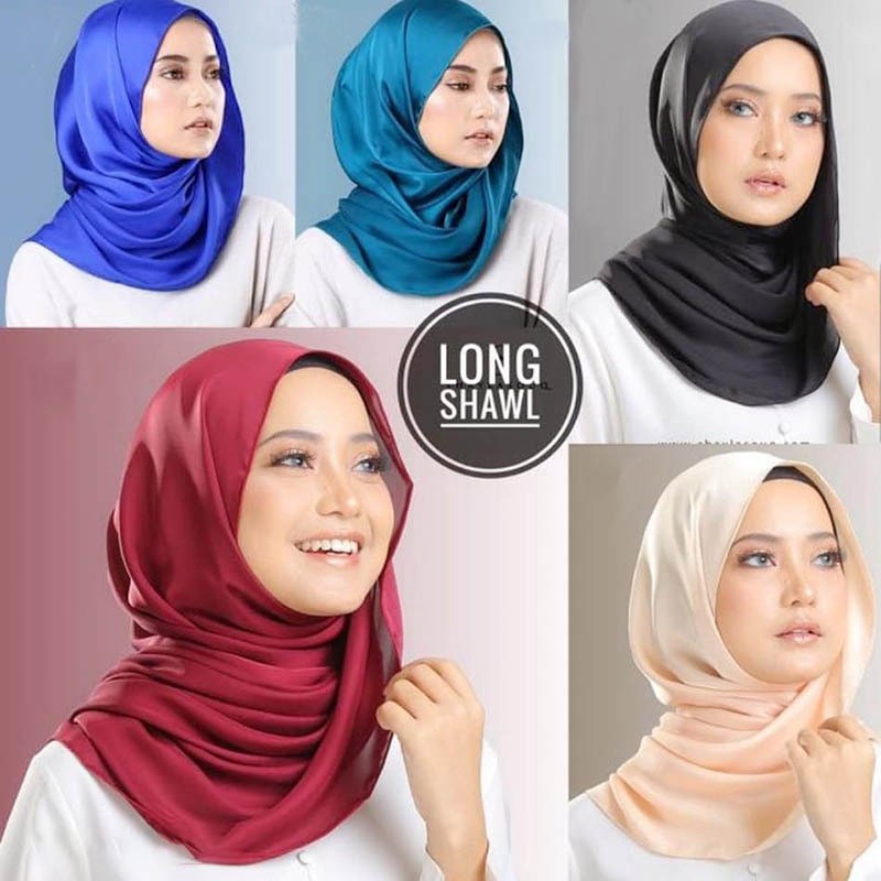 cara pakai tudung bawal satin