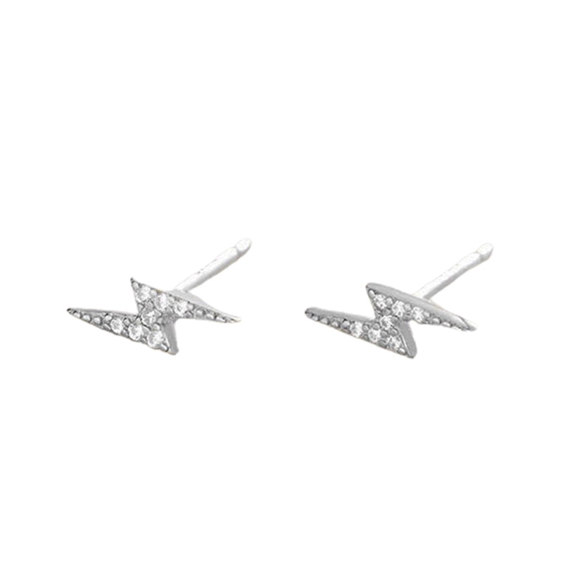 Anting Stud 925 Sterling Silver Hias Kristal Petir Untuk Wanita