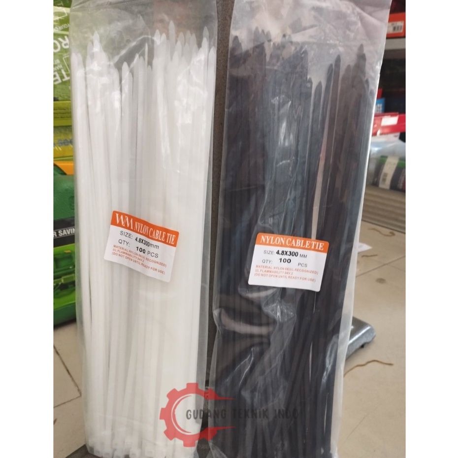 

Kabel tis 4.8 x 300mm isi 100pcs / Nylon cable ties 4.8 x 300mm