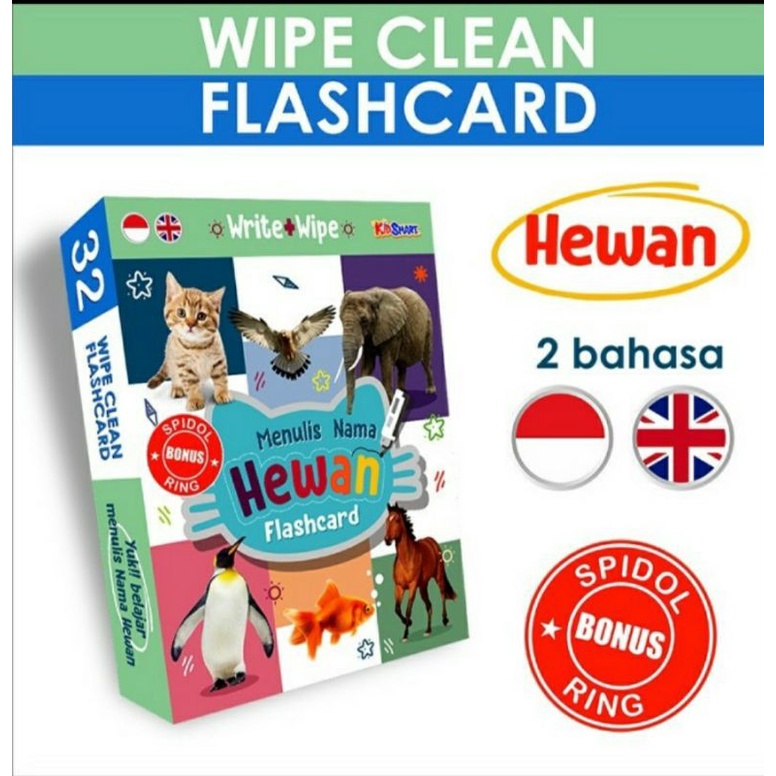 

Flash Card Menulis Nama Hewan 2 Bahasa Indonesia - Inggris