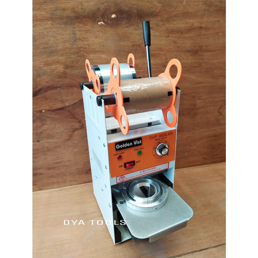Mesin Press Gelas Minum 12-22 Oz / Mesin Cup Sealer Golden Vist D8