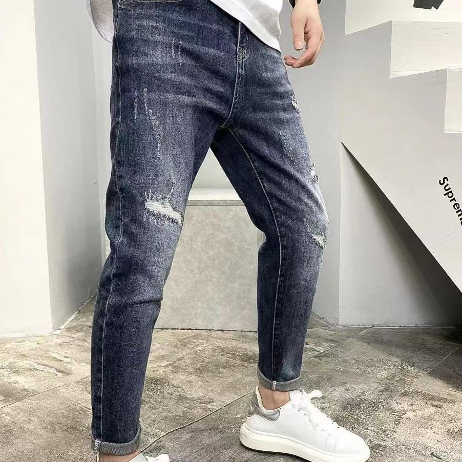 New Sale 【ootd】celana jeans pria celana panjang slimfit pria celana jeans pria sobek celana ripped j