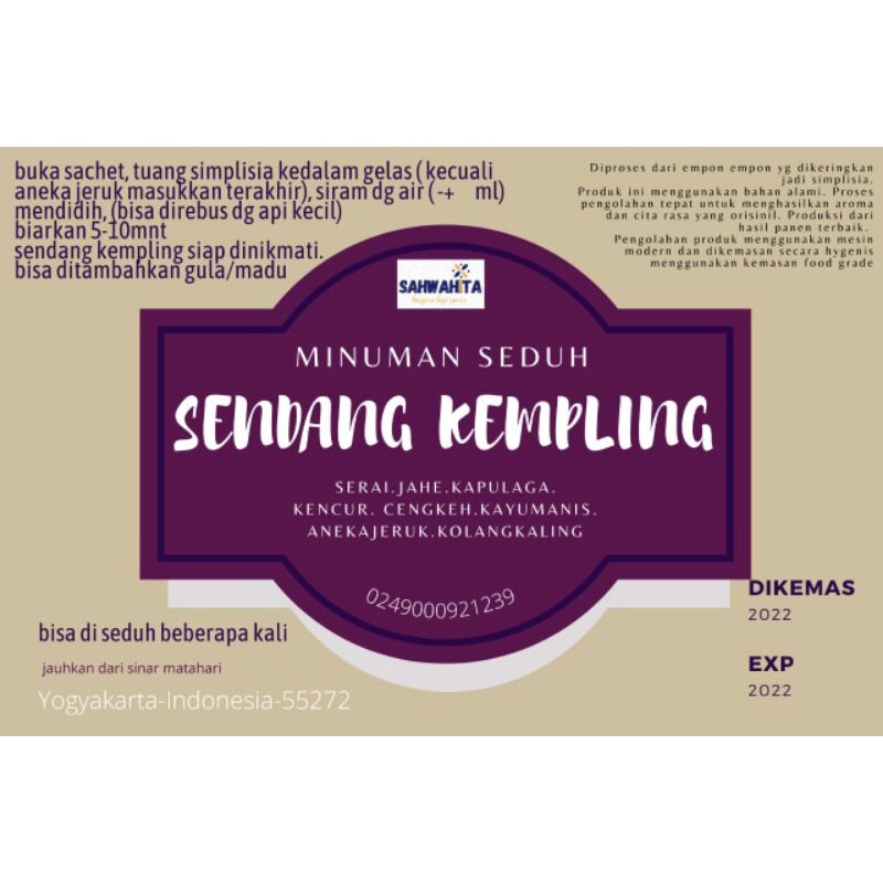 

Sendang Kempling isi 5sachet