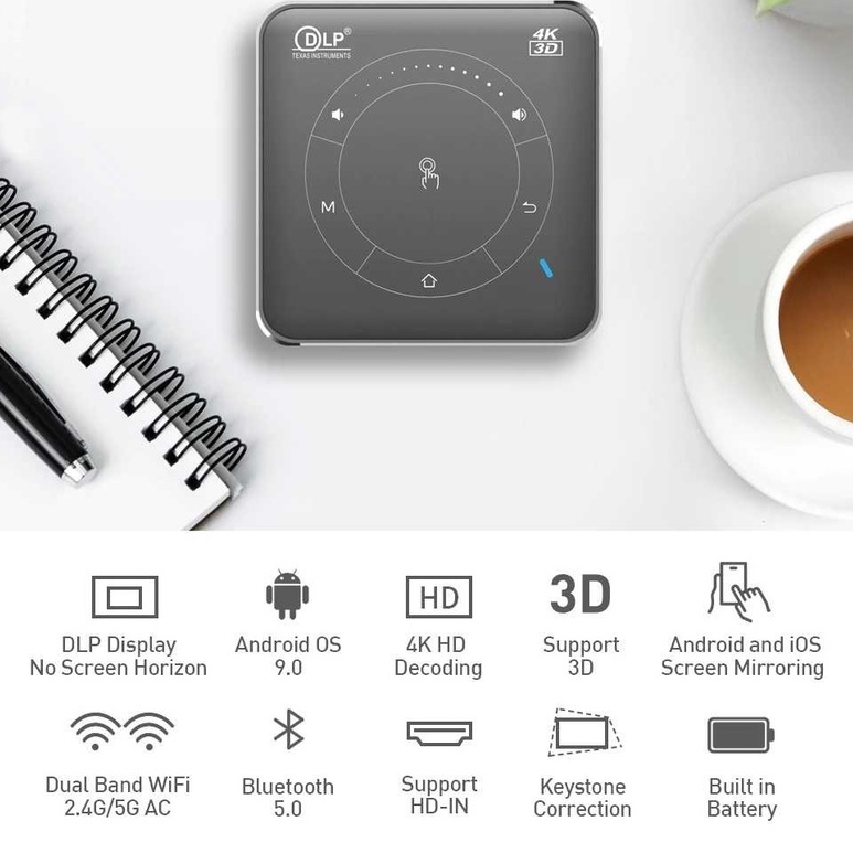 Smart Proyektor Mini Dlp P11 50 Ansi Lumens Build In Battery Proyektor Mini Portable Android