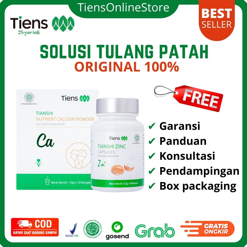 Paket Produk Susu Kalsium + Zinc Tiens Untuk Obat Patah Tulang Tangan Jari Lengan Pinggang Punggung 