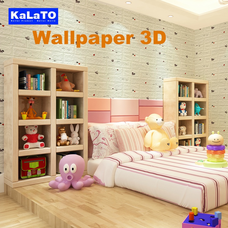 (KaLaTO) Wallpaper dinding 3d motif gambar wallfoam Dekorasi Kamar murah 70x77cm-7