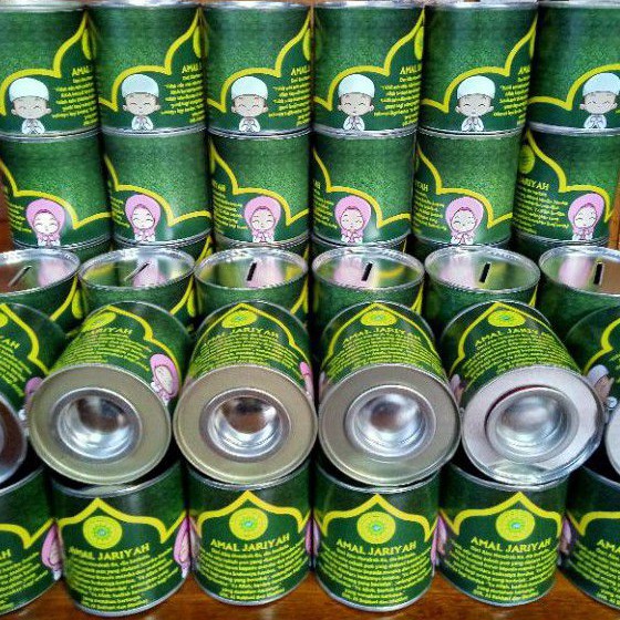 Celengan Kaleng Custom Mini Buka Tutup Bawah FULL KALENG (Ukuran S)