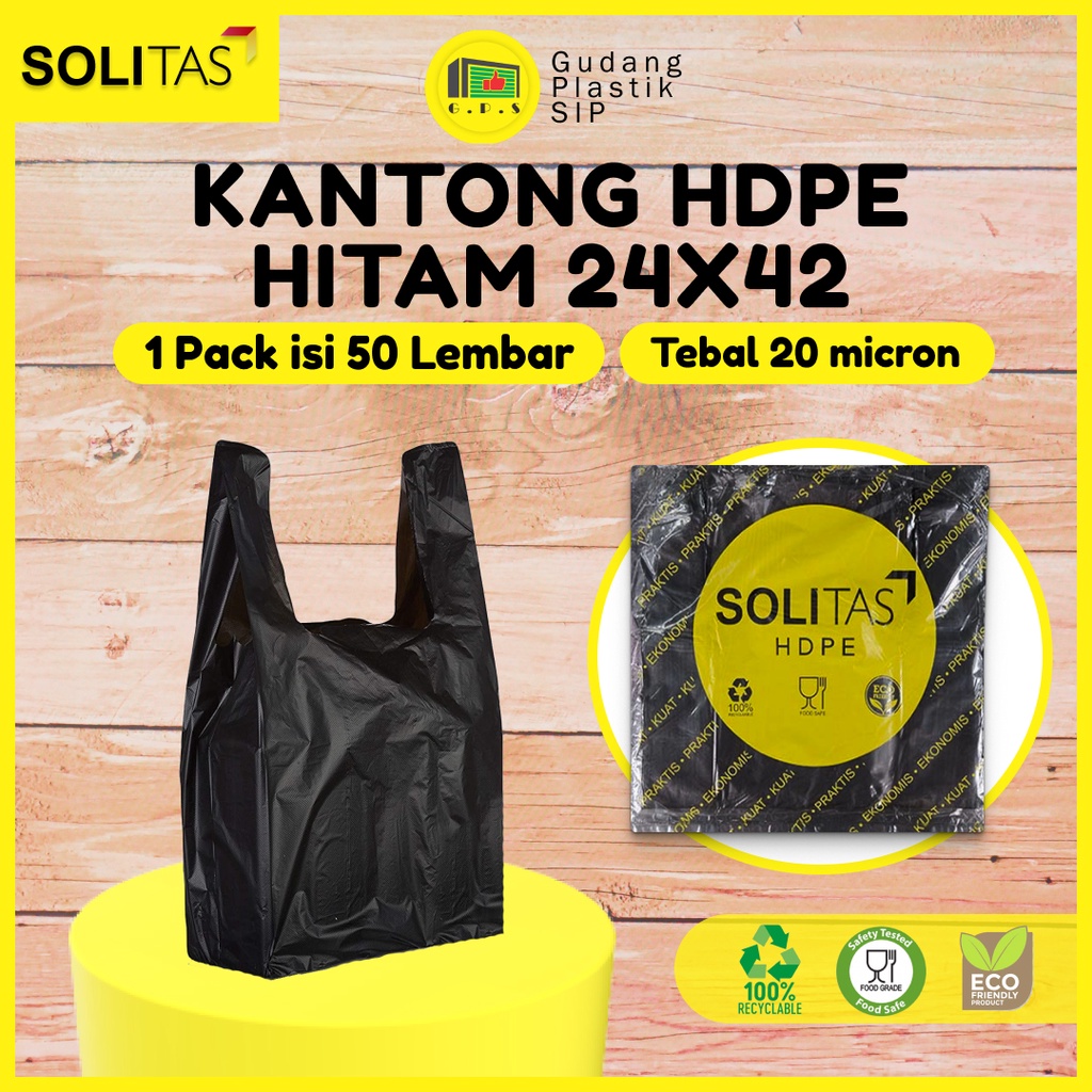 Kantong Plastik Kresek Hitam Tebal UK 24x42 HDPE