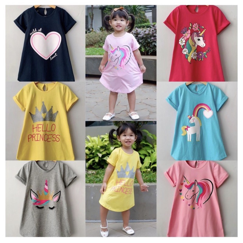 Oval dress smile . Dress anak usia 1-5 tahun bahan kaos dress smilee nablfashion