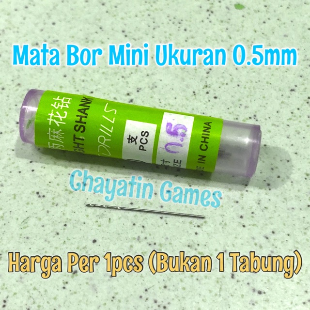 Mata Bor Mini ukuran 0,5mm / 0,5 Mili Untuk Mini Drill