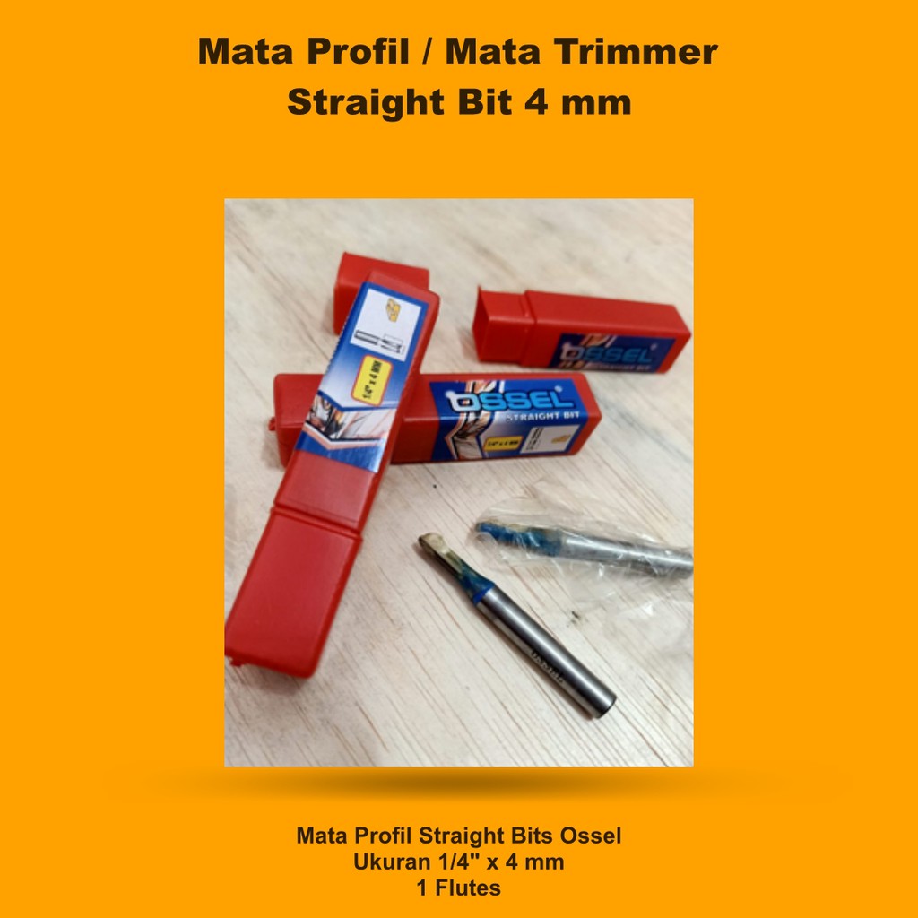 Mata Profil Mata Trimmer Straight Bit 4 mm Mata Router Ossel Mata Ukir Kayu