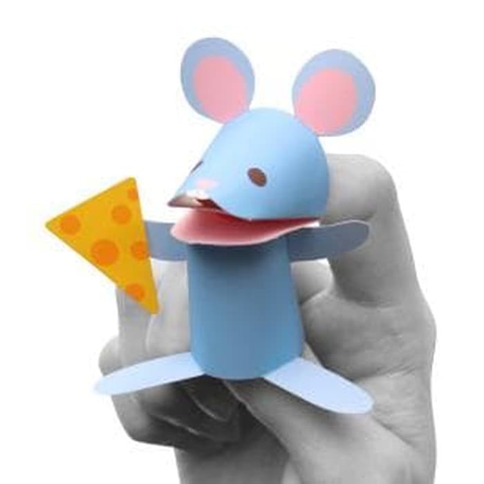 DIY Papercraft Miniatur Papercraft Mainan Boneka Jari Kertas Tikus